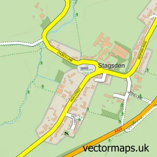Street map sample of Stagsden, Bedfordshire
