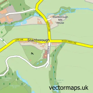 Street map sample of Stainborough, South Yorkshire