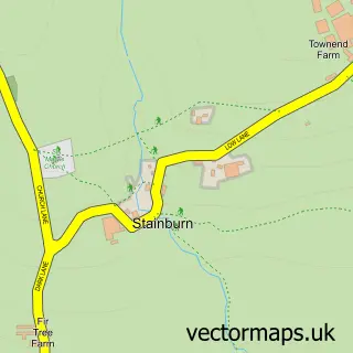 Street map sample of Stainburn, North Yorkshire