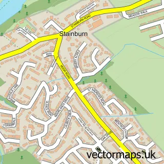 Street map sample of Stainburn, Cumbria