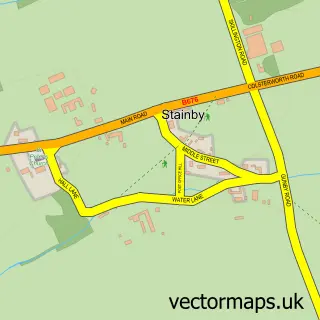 Street map sample of Stainby, Lincolnshire