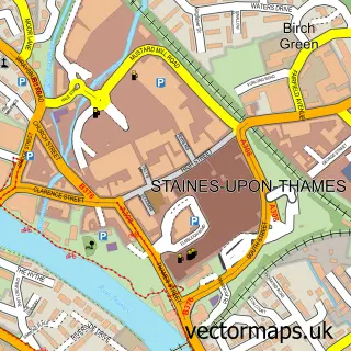 Street map sample of Staines-upon-Thames, Surrey