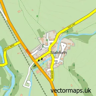 Street map sample of Stainforth, North Yorkshire