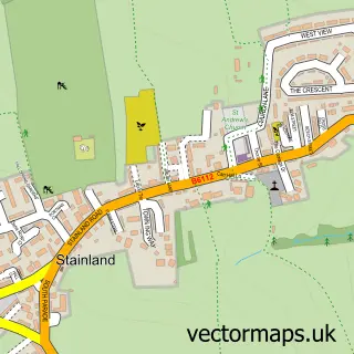 Street map sample of Stainland, West Yorkshire