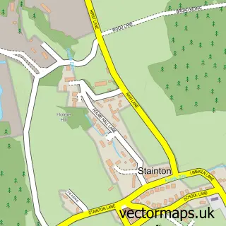 Street map sample of Stainton, South Yorkshire