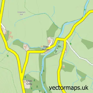 Street map sample of Stair, Cumbria