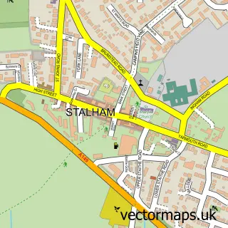 Street map sample of Stalham, Norfolk