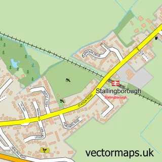 Street map sample of Stallingborough, Lincolnshire