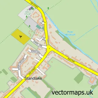 Street map sample of Standlake, Oxfordshire