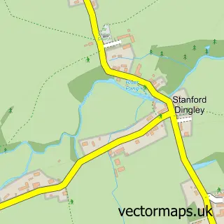Street map sample of Stanford Dingley, Berkshire