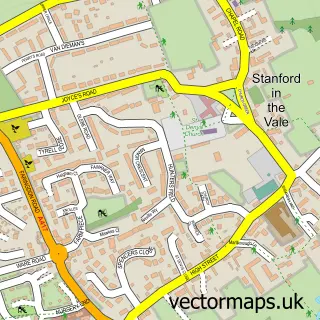 Street map sample of Stanford in the Vale, Oxfordshire