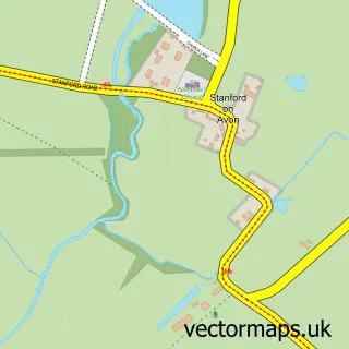 Street map sample of Stanford on Avon, Northamptonshire