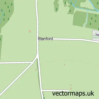 Street map sample of Stanford, Norfolk