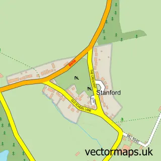 Street map sample of Stanford, Bedfordshire
