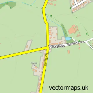 Street map sample of Stanghow, North Yorkshire