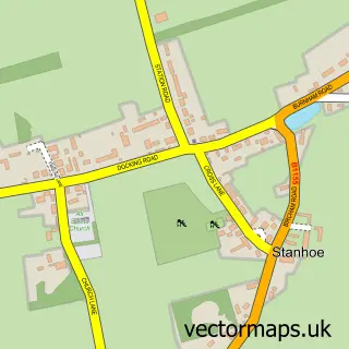 Street map sample of Stanhoe, Norfolk
