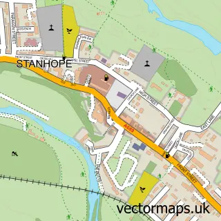 Street map sample of Stanhope, Durham