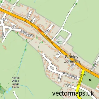 Street map sample of Stanley Common, Derbyshire