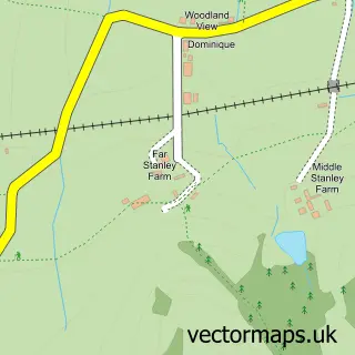 Street map sample of Stanley Pontlarge, Gloucestershire