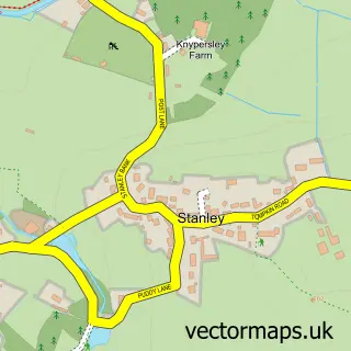 Street map sample of Stanley, Staffordshire