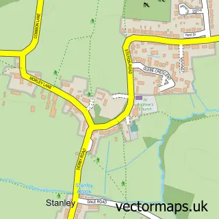 Street map sample of Stanley, Derbyshire