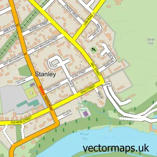 Street map sample of Stanley, Perth and Kinross