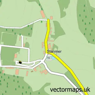 Street map sample of Stanmer, East Sussex