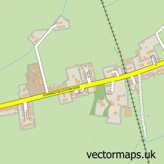 Street map sample of Stannington Station, Northumberland