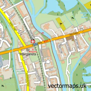Street map sample of Stanstead St Margarets, Hertfordshire