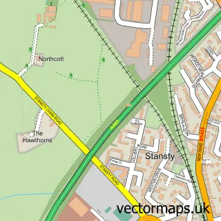 Street map sample of Stansty, Clwyd