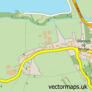 Street map sample of Stanton by Bridge, Derbyshire