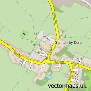 Street map sample of Stanton by Dale, Derbyshire