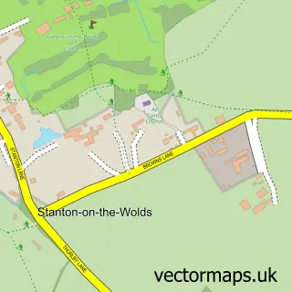 Street map sample of Stanton on the Wolds, Nottinghamshire