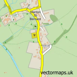 Street map sample of Stanton St Bernard, Wiltshire