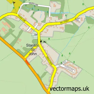 Street map sample of Stanton St John, Oxfordshire