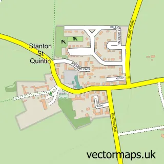 Street map sample of Stanton St Quintin, Wiltshire