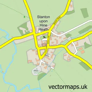 Street map sample of Stanton Upon Hine Heath, Shropshire