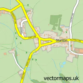 Street map sample of Stanton, Staffordshire