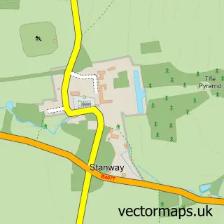 Street map sample of Stanway, Gloucestershire