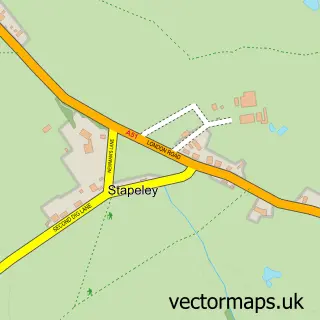 Street map sample of Stapeley, Cheshire