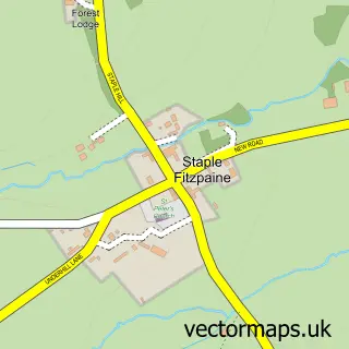Street map sample of Staple Fitzpaine, Somerset
