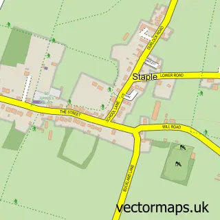 Street map sample of Staple, Kent