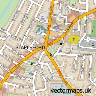 Street map sample of Stapleford, Nottinghamshire