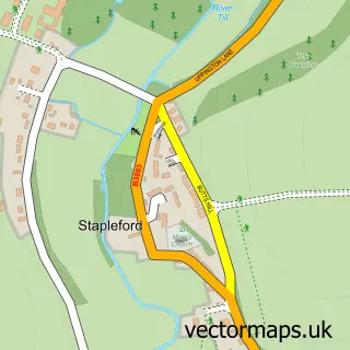 Street map sample of Stapleford, Wiltshire
