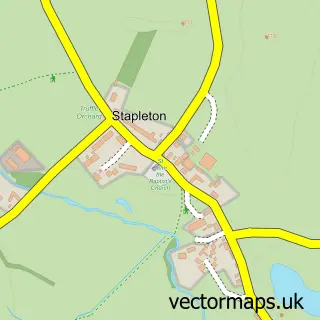Street map sample of Stapleton, Shropshire