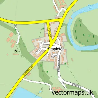 Street map sample of Stapleton, North Yorkshire