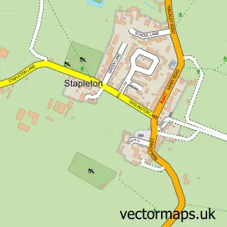 Street map sample of Stapleton, Leicestershire