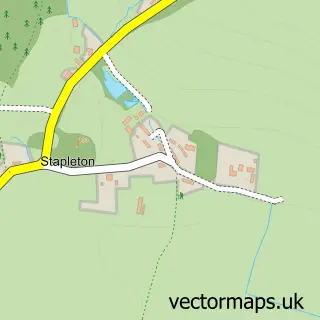 Street map sample of Stapleton, Herefordshire