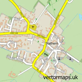 Street map sample of Stathern, Leicestershire