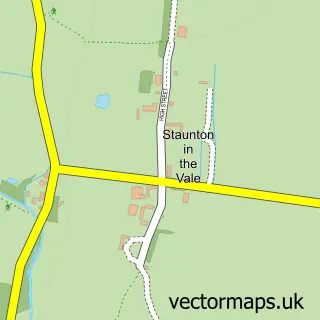 Street map sample of Staunton in the Vale, Nottinghamshire